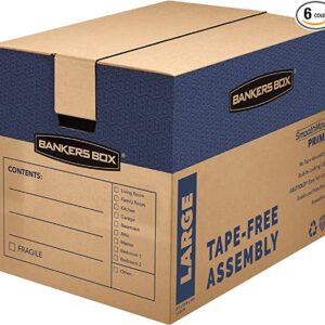 Bankers Box SmoothMove Prime Moving Boxes, Tape-Free, Large